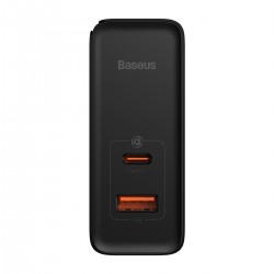 Baseus Φορτιστής USB-A & USB-C 100W Power Delivery / Quick Charge 4+ Μαύρος (GaN5 Pro)