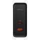 Baseus Φορτιστής USB-A & USB-C 100W Power Delivery / Quick Charge 4+ Μαύρος (GaN5 Pro)