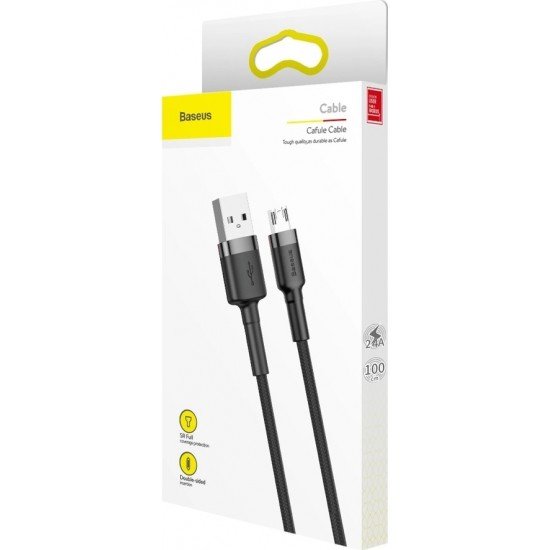 Baseus Cafule Braided USB 2.0 to micro USB Cable 2m Γκρι