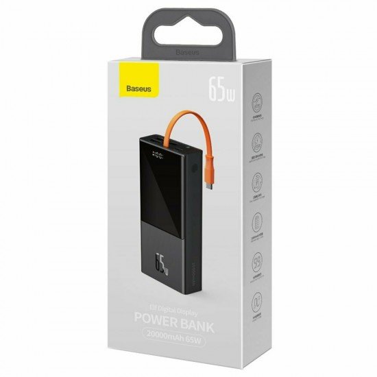 Baseus Power Bank 20000mAh 65W 2X Usb + Type C Μαύρο Baseus Power Bank 20000mAh 65W 2X Usb + Type C Μαύρο