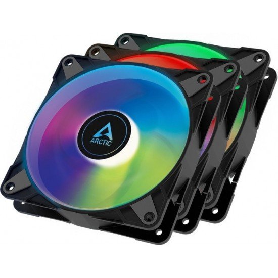 Arctic P12 PWM PST A-RGB - 3 Case Fans 0dB 120mm Pressure optimized PWM controlled speed with PST-A Arctic P12 PWM PST A-RGB - 3 Case Fans 0dB 120mm Pressure optimized PWM controlled speed with PST-A