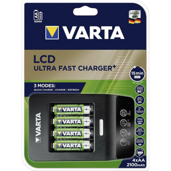 VARTA 57685101441 LCD ULTRA FAST CHARGER + 4X56706 VARTA 57685101441 LCD ULTRA FAST CHARGER + 4X56706