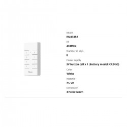 Sonoff RM433-R2 Εξωτερικός Διακόπτης Τοίχου Εντολών Λευκός Controller Sonoff RM433-R2 Εξωτερικός Διακόπτης Τοίχου Εντολών Λευκός Controller