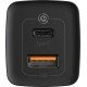 Baseus Φορτιστής USB-A + USB-C 65W Quick Charge 3.0 Μαύρος (CCGAN2L-B01)