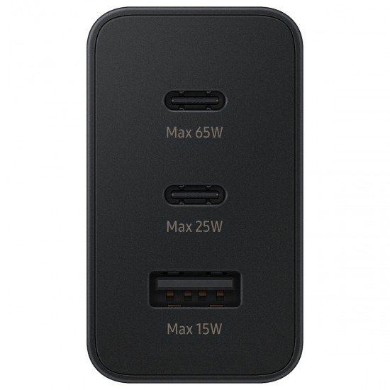 Samsung Φορτιστής USB-A 2 xUSB-C 65W Power Delivery Μαύρος Samsung Φορτιστής USB-A 2 xUSB-C 65W Power Delivery Μαύρος