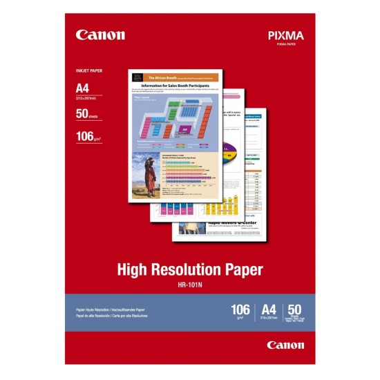 High Resolution Paper CANON A4 106g/m² 50 Φύλλα (1033A002) (CAN-HR-101A450)