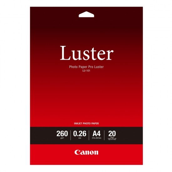 Canon Φωτογραφικό Χαρτί Pro Luster A4 Semi Glossy 260g/m² 20 Φύλλα (6211B006) (CAN-LU101A4)