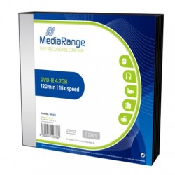 MediaRange DVD-R 120' 4.7GB 16x Slimcase Pack x 5 (MR418) MediaRange DVD-R 120' 4.7GB 16x Slimcase Pack x 5 (MR418)