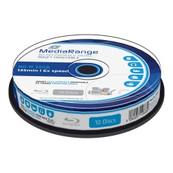 MediaRange BD-R Blu-Ray 25GB 6x Cake Box x10 Inkjet fullsurface printable (MR500) MediaRange BD-R Blu-Ray 25GB 6x Cake Box x10 Inkjet fullsurface printable (MR500)