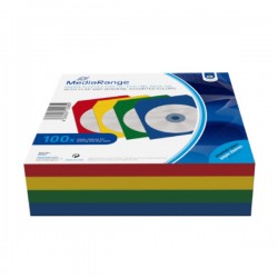 MediaRange Paper Sleeves for 1 Disc Assorted Colours 100 Pack (MRBOX67)