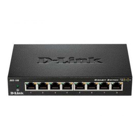 D-LINK - 8-Port Unmanaged Gigabit Metal Desktop Switch D-LINK - 8-Port Unmanaged Gigabit Metal Desktop Switch