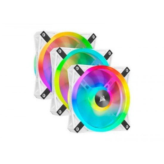 CORSAIR iCUE QL120 RGB 120mm White - Fan - Triple Pack & Lighting Node Core CORSAIR iCUE QL120 RGB 120mm White - Fan - Triple Pack & Lighting Node Core