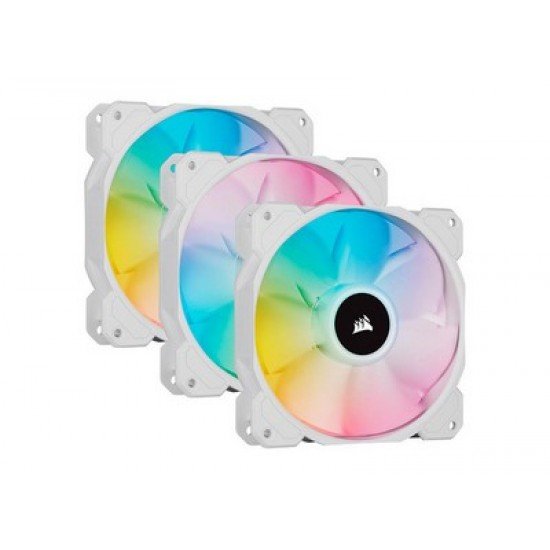 CORSAIR iCUE SP120 RGB ELITE Performance 120mm White PWM - Fan -Triple Pack with Lighting Node CORE CORSAIR iCUE SP120 RGB ELITE Performance 120mm White PWM - Fan -Triple Pack with Lighting Node CORE