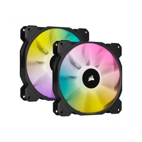 CORSAIR SP140 RGB ELITE Performance 140mm PWM Fan - Dual Fan Kit with Lighting Node CORE CORSAIR SP140 RGB ELITE Performance 140mm PWM Fan - Dual Fan Kit with Lighting Node CORE