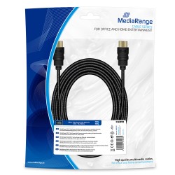 Καλώδιο MediaRange HDMI High Speed with Ethernet connection, gold-plated contacts, 10.2 Gbit/s data transfer rate, 5.0m, cotton, black (MRCS211) Καλώδιο MediaRange HDMI High Speed with Ethernet connection, gold-plated contacts, 10.2 Gbit/s data transfer rate, 5.0m, cotton, black (MRCS211)