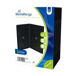 MediaRange DVD Case for 2 discs 14mm Black Pack 5 (MRBOX30-2) MediaRange DVD Case for 2 discs 14mm Black Pack 5 (MRBOX30-2)