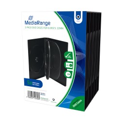 MediaRange DVD Case for 6 discs 22mm Black Pack 5 (MRBOX35-6) MediaRange DVD Case for 6 discs 22mm Black Pack 5 (MRBOX35-6)