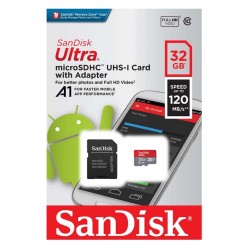 Sandisk Ultra microSDHC 32GB Class 10 A1 With Adapter Mobile (SDSQUA4-032G-GN6MA) (SANSDSQUA4-032G-GN6MA) Sandisk Ultra microSDHC 32GB Class 10 A1 With Adapter Mobile (SDSQUA4-032G-GN6MA) (SANSDSQUA4-032G-GN6MA)