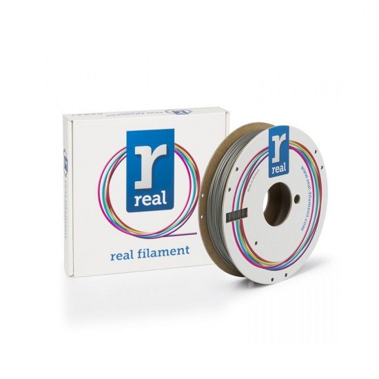 REAL PLA Matte 3D Printer Filament - Antique Silver - spool of 0.5Kg - 1.75mm (REFPLAMATTESILV500MM175)