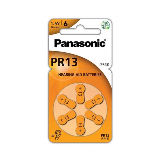 Panasonic PR13  Μπαταρίες Ακουστικών Βαρηκοΐας 1.4V (PR13L/6DC) (PANPR13L/6DC)