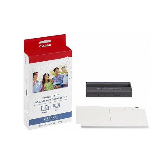 Canon KP-36IP Colour Ink & Paper Set 100x148mm Postcard Size 36prints (7737A001) (CANKP-36IP) Canon KP-36IP Colour Ink & Paper Set 100x148mm Postcard Size 36prints (7737A001) (CANKP-36IP)