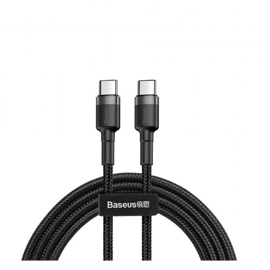 Baseus Cafule Braided USB 2.0 Cable USB-C male - USB-C male Γκρι 1m (CATKLF-GG1) (BASCATKLFGG1)