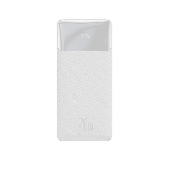 Baseus Bipow Overseas Edition Power Bank 10000mAh 20W με 2 Θύρες USB-A και Θύρα USB-C Λευκό (PPBD050502) (BASPPBD050502)