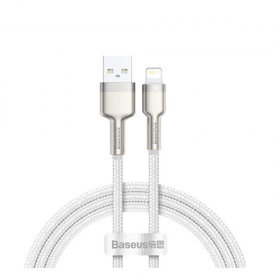 Baseus Braided USB to Lightning Cable Λευκό 1m (CALJK-A02) (BACALJKA02)