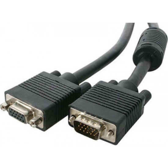 Καλώδιο MediaRange SVGA Monitor VGA plug/VGA socket 1.8M Black (MRCS148)