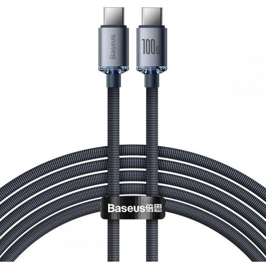 Baseus Crystal Shine Braided USB 2.0 Cable USB-C male - USB-C male Black 2m (CAJY000701) (BASCAJY000701) Baseus Crystal Shine Braided USB 2.0 Cable USB-C male - USB-C male Black 2m (CAJY000701) (BASCAJY000701)