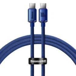 Baseus Crystal Shine Braided USB 2.0 Cable USB-C male - USB-C male Μπλε 1.2m (CAJY000603) (BASCAJY000603)