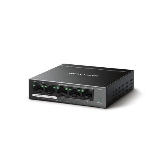 Mercusys 5-Port Gigabit Desktop Switch with 4-Port PoE+ (MS105LP) (MERMS105LP) Mercusys 5-Port Gigabit Desktop Switch with 4-Port PoE+ (MS105LP) (MERMS105LP)