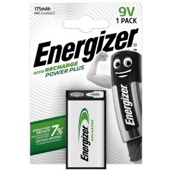 Energizer Power Plus Επαναφορτιζόμενη Μπαταρία 9V Ni-MH 175mAh 1τμχ (4956130) (ENE4956130) Energizer Power Plus Επαναφορτιζόμενη Μπαταρία 9V Ni-MH 175mAh 1τμχ (4956130) (ENE4956130)