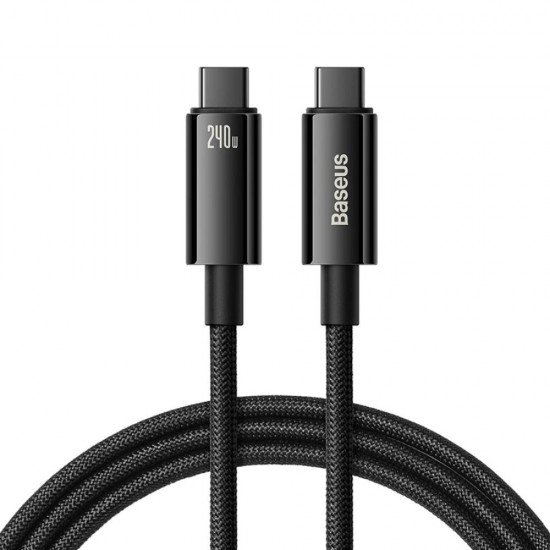 Baseus Tungsten Gold USB 2.0 Cable USB-C male - USB-C 240W Black 2m (CAWJ040101) (BASCAWJ040101) Baseus Tungsten Gold USB 2.0 Cable USB-C male - USB-C 240W Black 2m (CAWJ040101) (BASCAWJ040101)