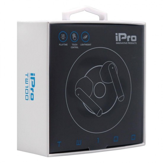 iPro True Wireless Bluetooth Earphones TW100 Black (010701-0252) (IPRO010701-0252) iPro True Wireless Bluetooth Earphones TW100 Black (010701-0252) (IPRO010701-0252)