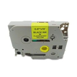 MediaRange Plastic Tape Cassette For Label Printers Using Brother TZ-c31/TZe-c31 12mm 8m Laminated Black On Fluorescent Yellow (MRBTZC31) MediaRange Plastic Tape Cassette For Label Printers Using Brother TZ-c31/TZe-c31 12mm 8m Laminated Black On Fluorescent Yellow (MRBTZC31)