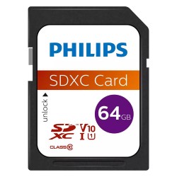 Philips SDXC 64GB Class 10 U1 Default Speed (FM64SD55B/00) (PHIFM64SD55B-00) Philips SDXC 64GB Class 10 U1 Default Speed (FM64SD55B/00) (PHIFM64SD55B-00)