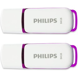 Philips Snow 2-Pack 64GB USB 2.0 Stick Μωβ (FM64FD70D/00) (PHIFM64FD70D-00) Philips Snow 2-Pack 64GB USB 2.0 Stick Μωβ (FM64FD70D/00) (PHIFM64FD70D-00)