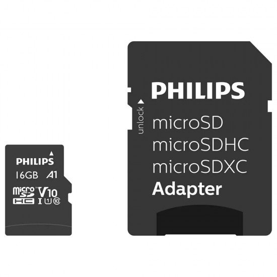 Philips microSDHC 16GB Class 10 U1 V10 A1 UHS-I με αντάπτορα (FM16MP45B/00) (PHIFM16MP45B-00) Philips microSDHC 16GB Class 10 U1 V10 A1 UHS-I με αντάπτορα (FM16MP45B/00) (PHIFM16MP45B-00)