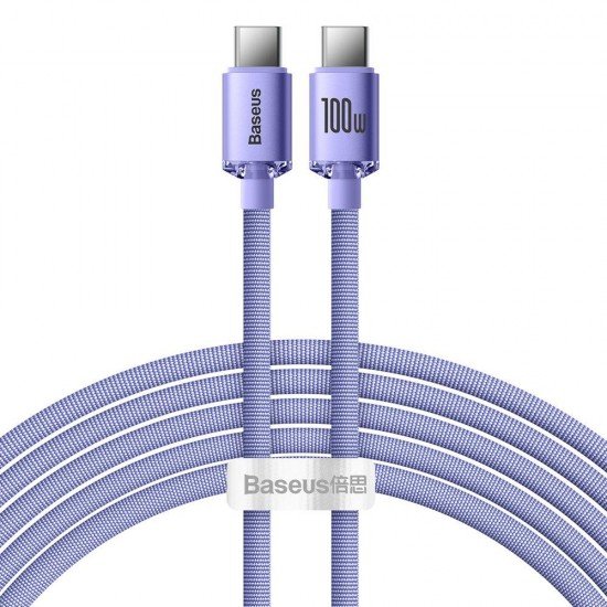 Baseus Crystal Shine cable USB-C to USB-C, 100W, 2m (purple) (CAJY000705) (BASCAJY000705)