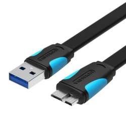 VENTION Flat USB 3.0 A Male to Micro B Male Cable 2M Black (VAS-A12-B200) (VENVAS-A12-B200) VENTION Flat USB 3.0 A Male to Micro B Male Cable 2M Black (VAS-A12-B200) (VENVAS-A12-B200)