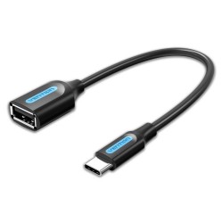 VENTION Type-C Male to USB A Female OTG Cable 0.15M Black PVC Type (CCSBB) (VENCCSBB) VENTION Type-C Male to USB A Female OTG Cable 0.15M Black PVC Type (CCSBB) (VENCCSBB)