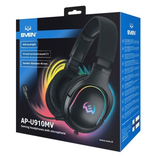 Sven Gaming Headphones With Microphone AP-U910MV Black (SV-021078) Sven Gaming Headphones With Microphone AP-U910MV Black (SV-021078)