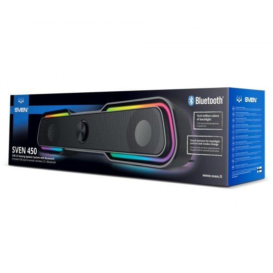 Sven 2.0 Speakers 450 Black USB Bluetooth 2x5W (SV-020958) Sven 2.0 Speakers 450 Black USB Bluetooth 2x5W (SV-020958)