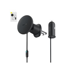 Baseus Magnetic Car Phone Holder CW01 to Ventilation Grid with car charger USB-C, 15W + 25W (black) (C40141000111-00) (BASC40141000111-00) Baseus Magnetic Car Phone Holder CW01 to Ventilation Grid with car charger USB-C, 15W + 25W (black) (C40141000111-00) (BASC40141000111-00)