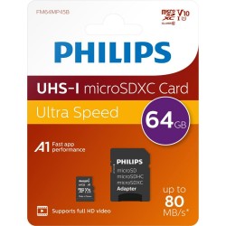 Philips 2-Pack microSDXC 64GB Class 10 U1 V10 A1 UHS-I με αντάπτορα (PHMSDA64GUHSIU1P2) (PHIPHMSDA64GUHSIU1P2) Philips 2-Pack microSDXC 64GB Class 10 U1 V10 A1 UHS-I με αντάπτορα (PHMSDA64GUHSIU1P2) (PHIPHMSDA64GUHSIU1P2)