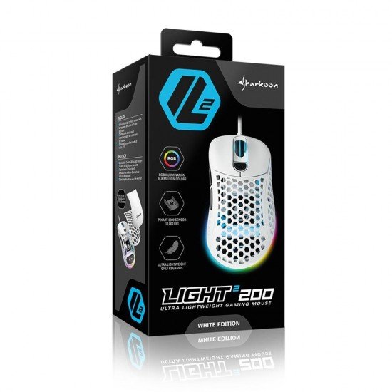 Sharkoon Light² 200 RGB Gaming Ποντίκι 16000 DPI Λευκό (LIGHT200WH) (SHRLIGHT200WH) Sharkoon Light² 200 RGB Gaming Ποντίκι 16000 DPI Λευκό (LIGHT200WH) (SHRLIGHT200WH)