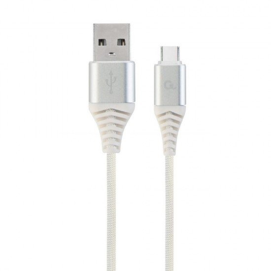 Gembird Cc- USB2b-amcm-2m-bw2 Premium USB-C 2.0 Cable (Am/cm) Metal Plugs, Braid, 2m, Silver/white (CC-USB2B-AMCM-2M-BW2) (GEMCC-USB2B-AMCM-2M-BW2) Gembird Cc- USB2b-amcm-2m-bw2 Premium USB-C 2.0 Cable (Am/cm) Metal Plugs, Braid, 2m, Silver/white (CC-USB2B-AMCM-2M-BW2) (GEMCC-USB2B-AMCM-2M-BW2)