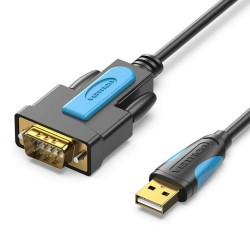 VENTION USB 2.0 A Male to DB-9 RS232 Serial Adapter Cable 1M Black (VAS-C02-B100) (VENVAS-C02-B100)