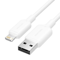VENTION USB 2.0 A Male to Lightning Male 2.4A Cable 1M White PVC Type (LAMWF) (VENLAMWF) VENTION USB 2.0 A Male to Lightning Male 2.4A Cable 1M White PVC Type (LAMWF) (VENLAMWF)